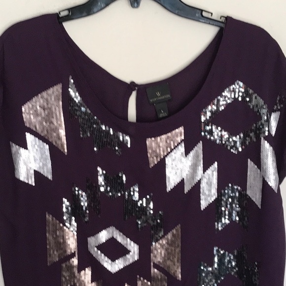 Beautiful purple semi sheer dressy top. Size L NWT - Picture 2 of 5